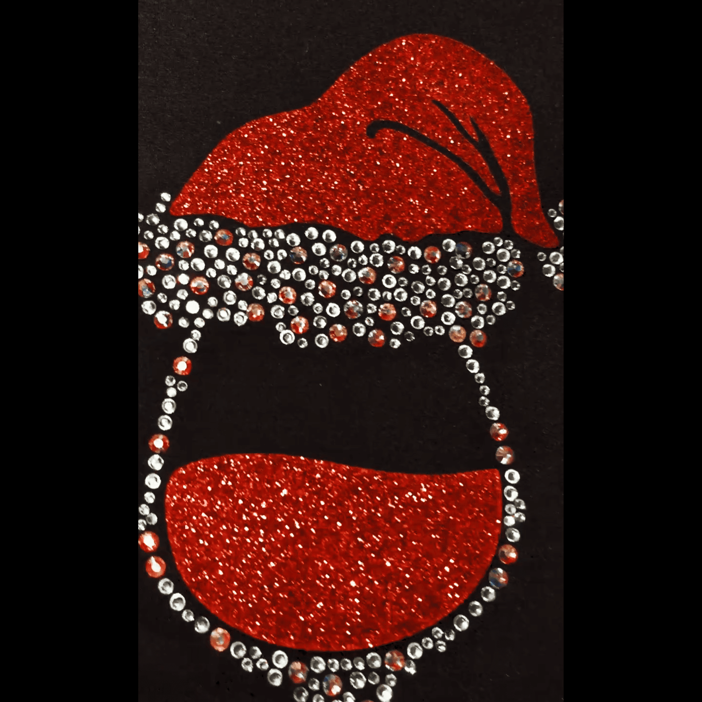 Santa Hat Wine Glass Leggings with Snowflakes & Pockets