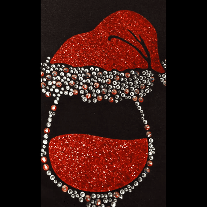 Santa Hat Wine Glass Leggings with Snowflakes & Pockets