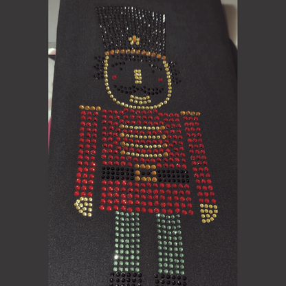 Handmade Rhinestone Toy Soldier Nutcracker Full Length with Pockets