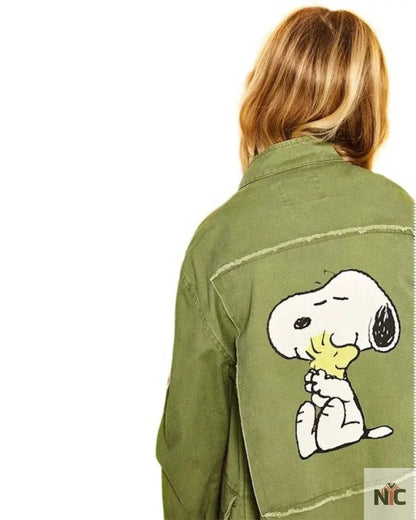 Snoopy Military Patch Jacket