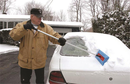 SnoBrum Car Snow Broom with Soft Foam Head & Extendable Handle - Durable, Non-Abrasive Snow Removal Tool for Vehicles, Made in USA