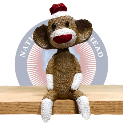 Sock Monkey Mantle Mates Sitting Bobblehead