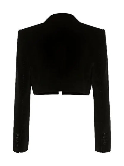 Netflix Tudum 2025 Sofia Carson Cropped Velvet Blazer