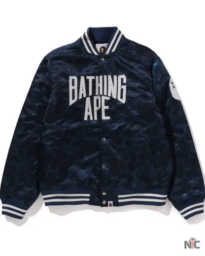 Solid Camo NYC Logo Nylon Varsity Jacket