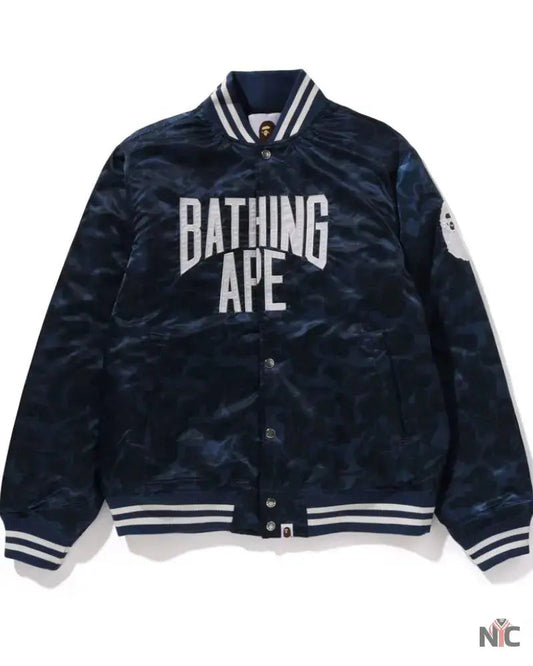 Solid Camo NYC Logo Nylon Varsity Jacket