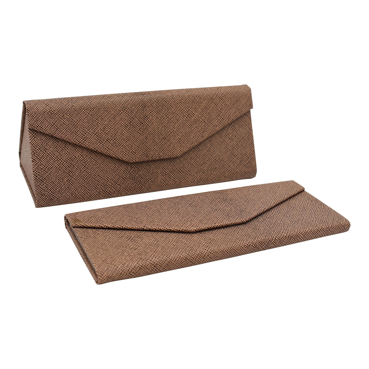 Caramel Solid Color Glasses Case - Vegan Leather Magic Folding Hardcase
