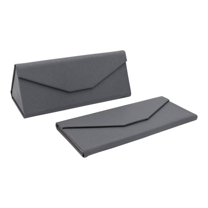 Grey Solid Color Glasses Case - Vegan Leather Magic Folding Hardcase