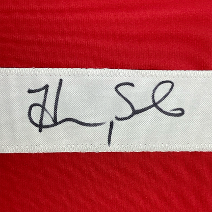 Framed Autographed/Signed Hope Solo 35x39 United States USA Red Soccer Jersey JSA COA