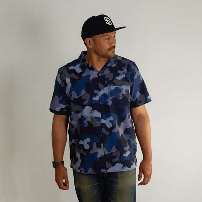 OLEU UV QUICK-DRY BOARDSHIRT - SEA CAMO MARINE