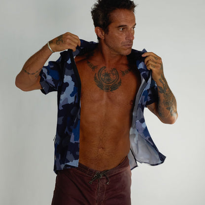 OLEU UV QUICK-DRY BOARDSHIRT - SEA CAMO MARINE