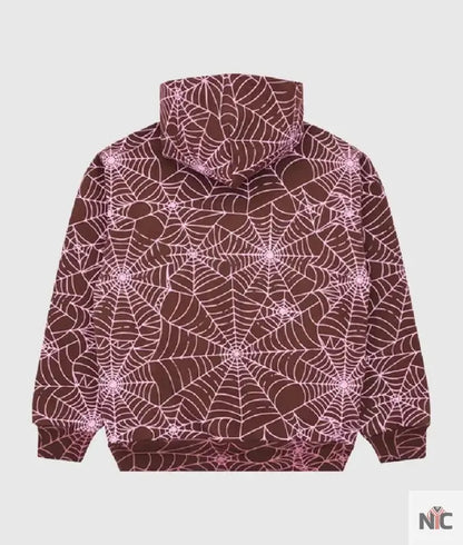 Sp5der All Over Print Hoodie ‘Brown’ White Logo