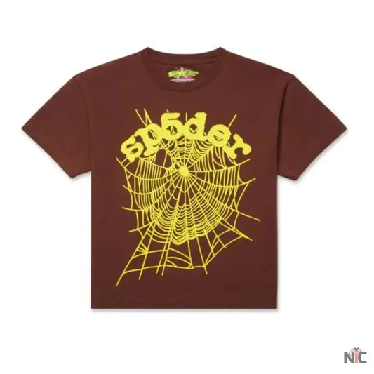 Sp5der OG Web Brown Tee