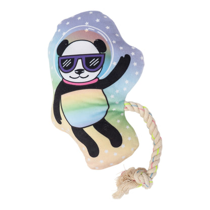 Space Panda Plush Dog Toy – with Squeaker & Crinkle Paper for Fun Play