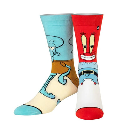 Odd Sox Squidward and Mr. Krabs from Spongebob Squarepants Crew Socks