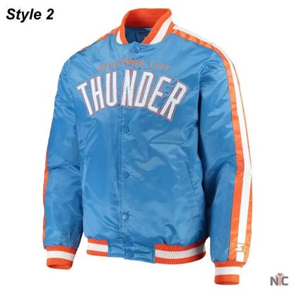 Starter Oklahoma City Thunder Orange and Blue Jacket