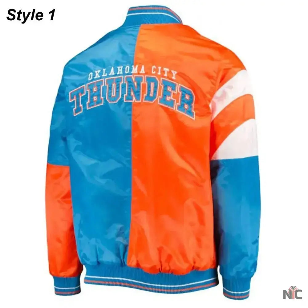 Starter Oklahoma City Thunder Orange and Blue Jacket