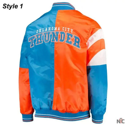 Starter Oklahoma City Thunder Orange and Blue Jacket