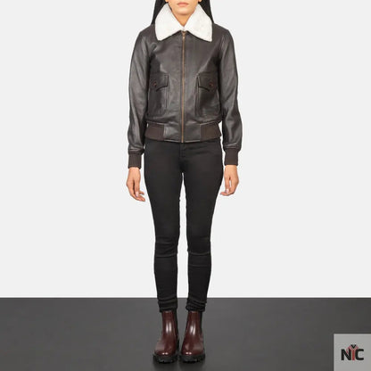 Stella G-1 Brown Leather Bomber Jacket