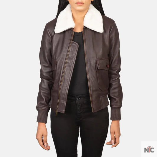Stella G-1 Maroon Leather Bomber Jacket