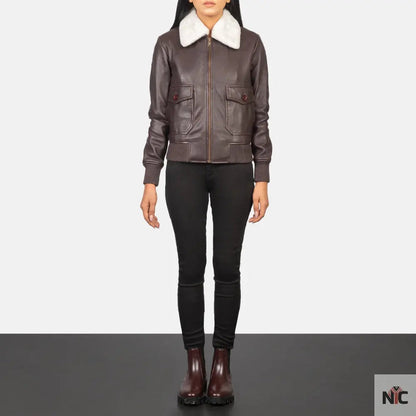 Stella G-1 Maroon Leather Bomber Jacket