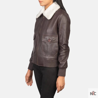 Stella G-1 Maroon Leather Bomber Jacket