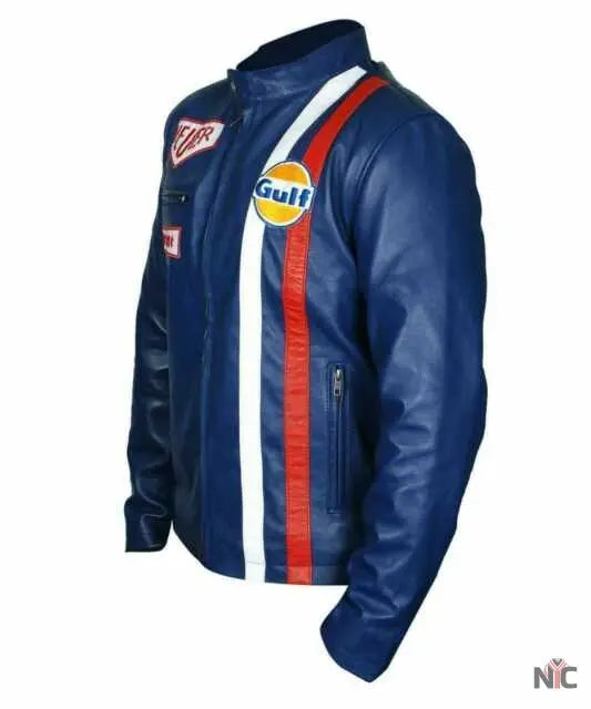 Steve McQueen Le Mans Gulf Racing Blue Jacket