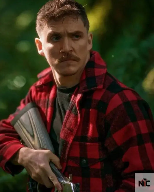Strange Darling 2024 Kyle Gallner Plaid Jacket