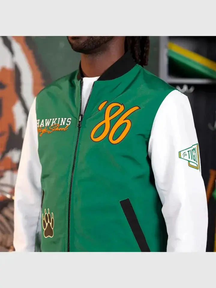 Stranger Things x Hawkins Tigers Reversible Bomber Jacket