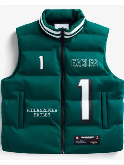 The View 2025 Sunny Hostin Green Eagles Puffer Vest