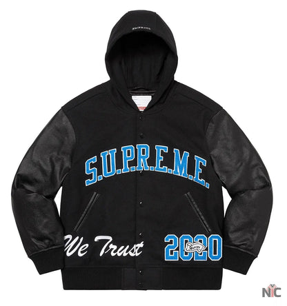Supreme King Hooded Varsity Jacket