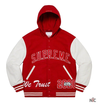 Supreme King Hooded Varsity Jacket