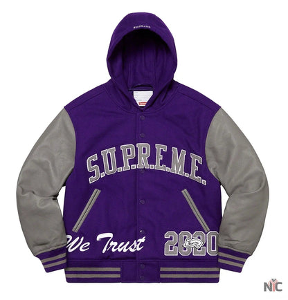 Supreme King Hooded Varsity Jacket