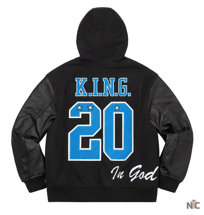 Supreme King Hooded Varsity Jacket