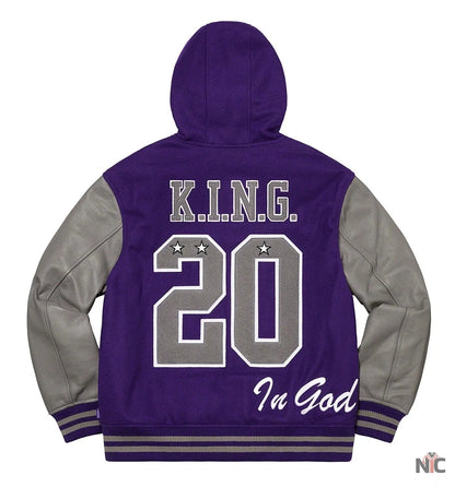 Supreme King Hooded Varsity Jacket