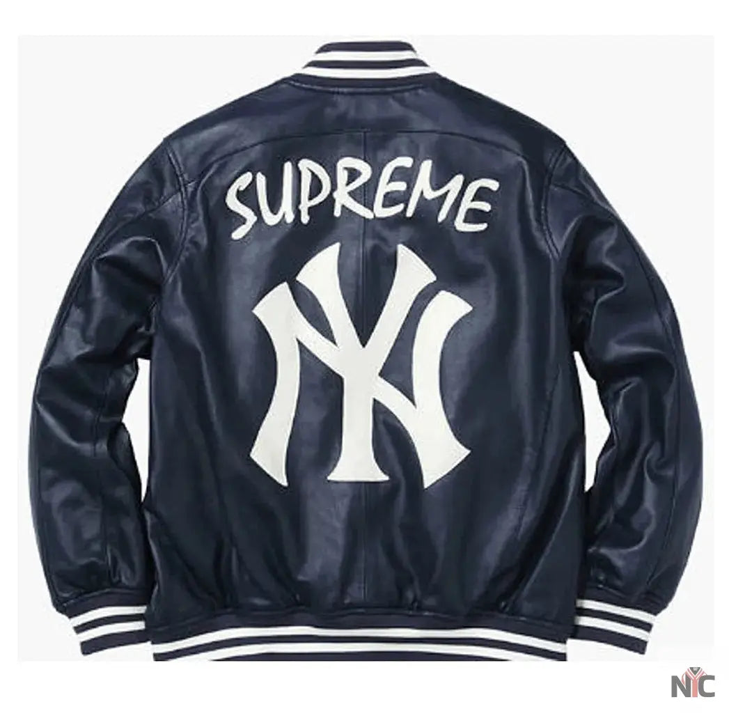 Supreme NY Yankees Leather Varsity Jacket