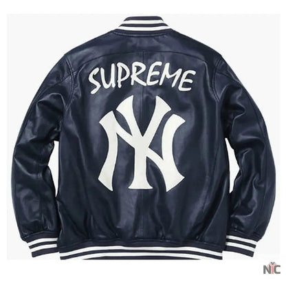 Supreme NY Yankees Leather Varsity Jacket