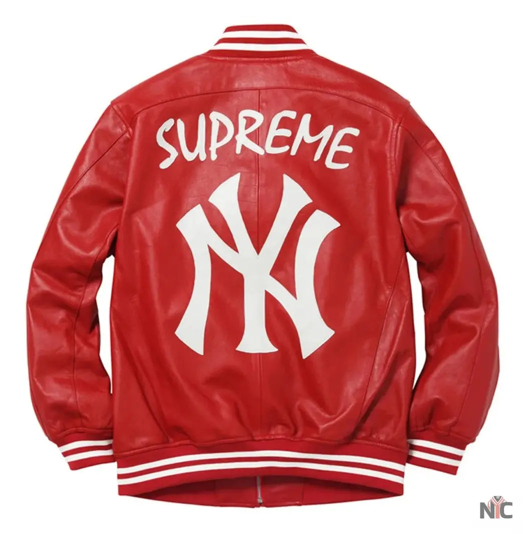 Supreme NY Yankees Leather Varsity Jacket