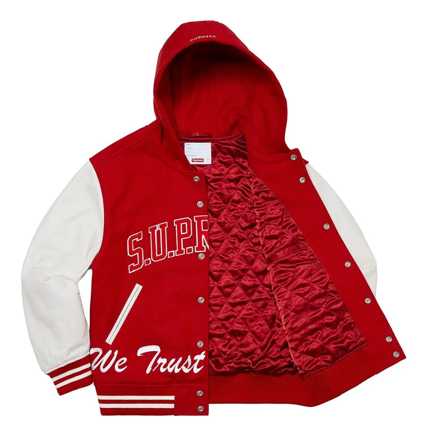 Supreme King Hooded Varsity Jacket