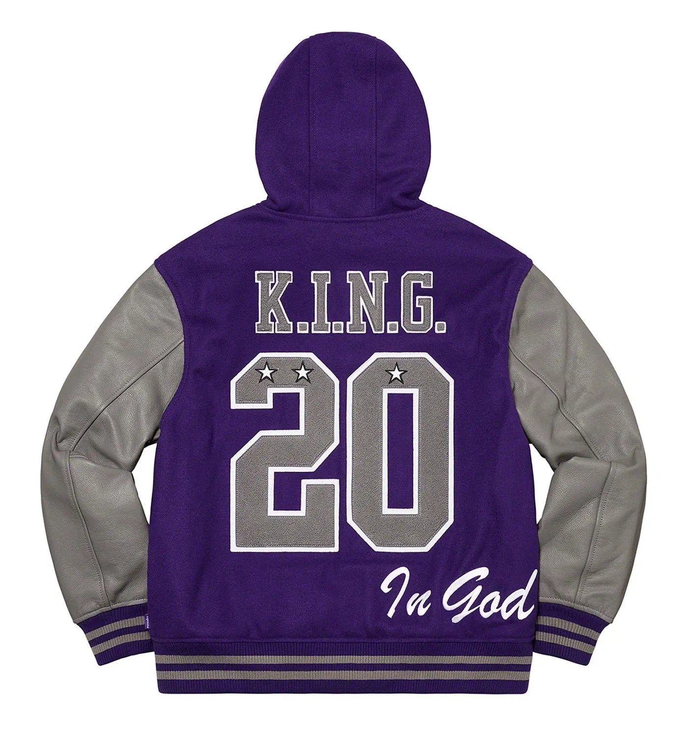 Supreme King Hooded Varsity Jacket