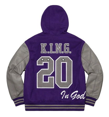 Supreme King Hooded Varsity Jacket