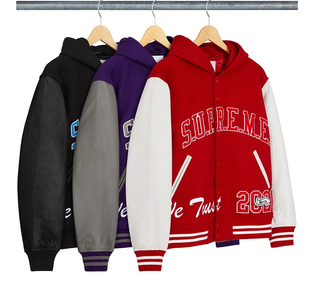 Supreme King Hooded Varsity Jacket