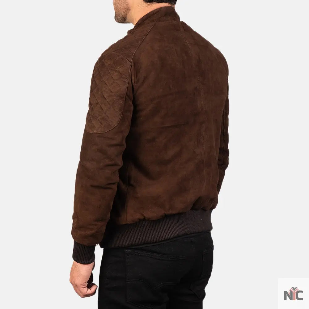 Sven Mocha Suede Bomber Jacket