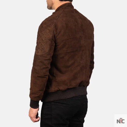 Sven Mocha Suede Bomber Jacket