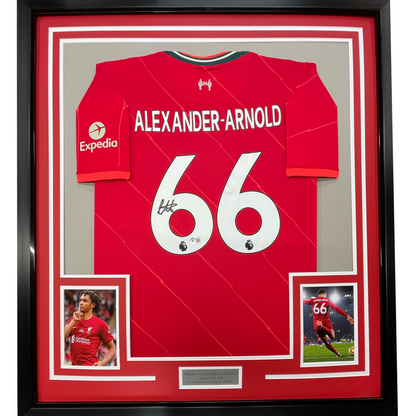 Framed Autographed/Signed Trent Alexander Arnold 35x39 Liverpool Red Soccer Jersey Beckett BAS COA