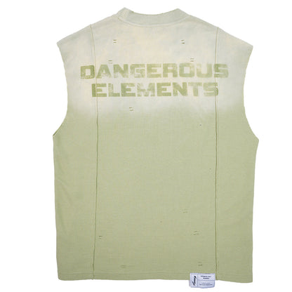 "DANGEROUS ELEMENTS" FADE SLEEVELESS TANK ( LIME GREEN )