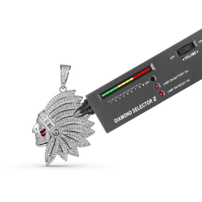 Native American Indian Chef Moissanite Pendant 925 Sterling Silver