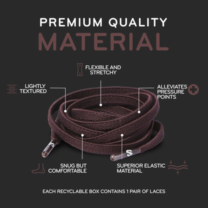 Dark Brown Flat Elastic Stretch Shoe Laces
