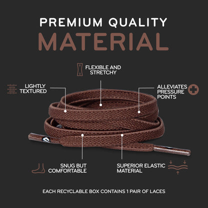 Brown Flat Elastic Stretch Shoe Laces