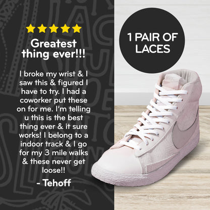 White Flat Elastic Stretch Shoe Laces