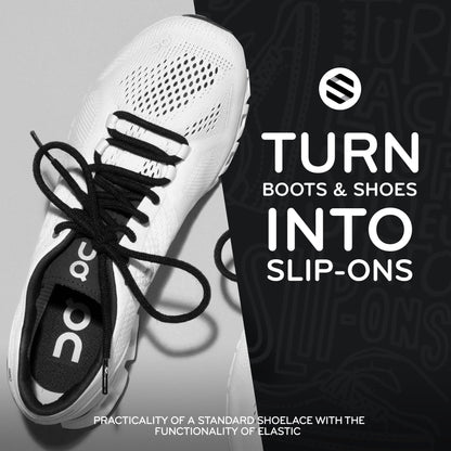 Black Round Elastic Stretch Shoe Laces